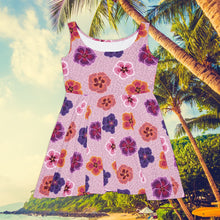 Load image into Gallery viewer, Cheetah Hibiscus light pink Skater Dress