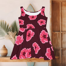 Load image into Gallery viewer, Hibiscus Cherry Skater Dress