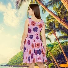 Load image into Gallery viewer, Cheetah Hibiscus light pink Skater Dress