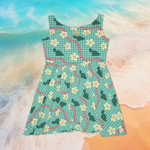 Load image into Gallery viewer, Maui Gingham in Teal Skater Dress