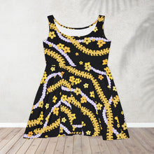 Load image into Gallery viewer, Black Puakenikeni Skater Dress