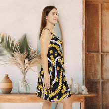 Load image into Gallery viewer, Black Puakenikeni Skater Dress