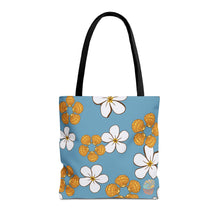 Load image into Gallery viewer, Blue Plumeria Tote Bag