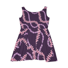 Load image into Gallery viewer, Crown Lei Dark Purple Skater Dress