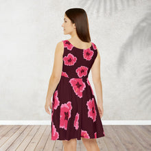 Load image into Gallery viewer, Hibiscus Cherry Skater Dress