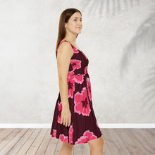 Load image into Gallery viewer, Hibiscus Cherry Skater Dress