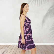 Load image into Gallery viewer, Crown Lei Dark Purple Skater Dress
