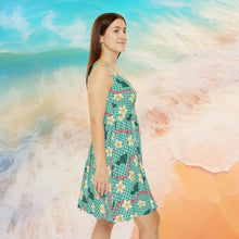 Load image into Gallery viewer, Maui Gingham in Teal Skater Dress
