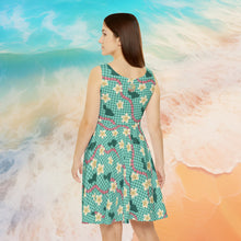 Load image into Gallery viewer, Maui Gingham in Teal Skater Dress
