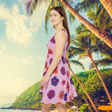 Load image into Gallery viewer, Cheetah Hibiscus light pink Skater Dress
