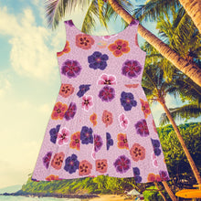 Load image into Gallery viewer, Cheetah Hibiscus light pink Skater Dress
