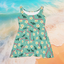Load image into Gallery viewer, Maui Gingham in Teal Skater Dress
