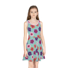 Load image into Gallery viewer, Keiki teal Hibiscus dress
